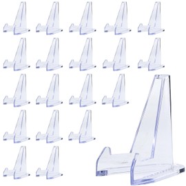 JREEPEE 20 Pack Card Display Stand,Acrylic Easel Stands Clear,for Challenge Coin Graded Card Sports Card Trading Card PSA Card Baseball Card Challenge Medals Casino Chips