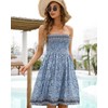 Women’s Summer Dresses Beach Cover ups Casual Strapless Boho Floral