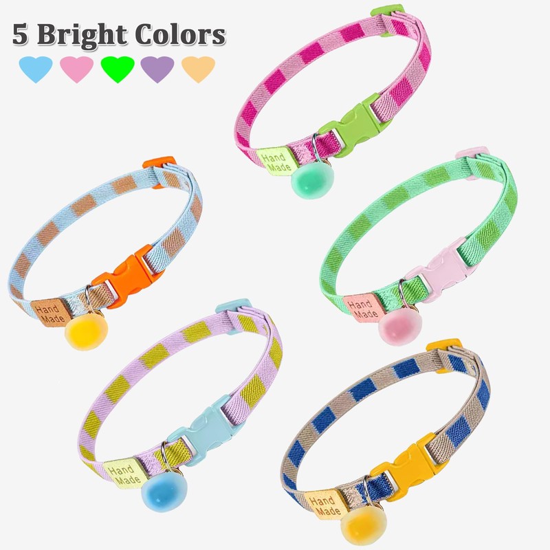 Soft Elastic Cat Collar Cute Breakaway Kitten Collar with Love