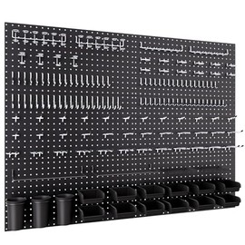 INCLY 48x36 Inch Metal Peg Board Kit with 1/4" Pegboard Hooks Accessories, 6PCS Peg Board Panels and 234PCS Black Pegboard Wall Organizer Tool Storage System for Garage Workbench Shed