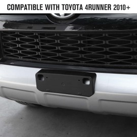 Jimen for 4Runner License Plate Holder, Front License Plate Frame Mount Bracket Compatible with Toyota 4Runner 2010-2023 (Black)