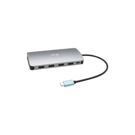 i-tec USB-C 3x Full HD Metal Nano Docking Station - 2x DisplayPort 1x HDMI 1x GLAN 1x USB-C 2x USB 3.1 2x USB 2.0 1x Audio with Power Delivery 100W
