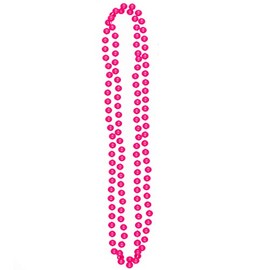 Neon Party Necklace Beads 80s Fancy Dress Accessory (Pink)