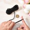 CALFOVERA 4.6m x 3mm Round PU Leather Cord Black Thin