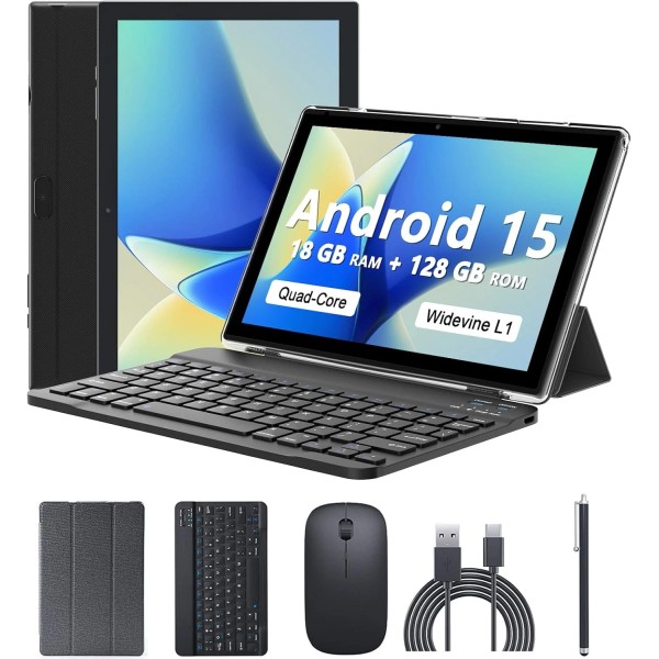 CUPEISI Android 15 Tablet 10 Inch, 18GB RAM+128GB ROM/2TB Expandable,