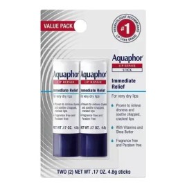 Aquaphor Lip Repair Stick Bálsamo Labial Para Labios 2 Pack                                                                                           