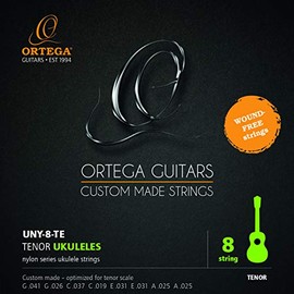 Ortega Nylon Ukulele Strings - Pack of 8 for Tenor Ukuleles (UNY-8-TE)