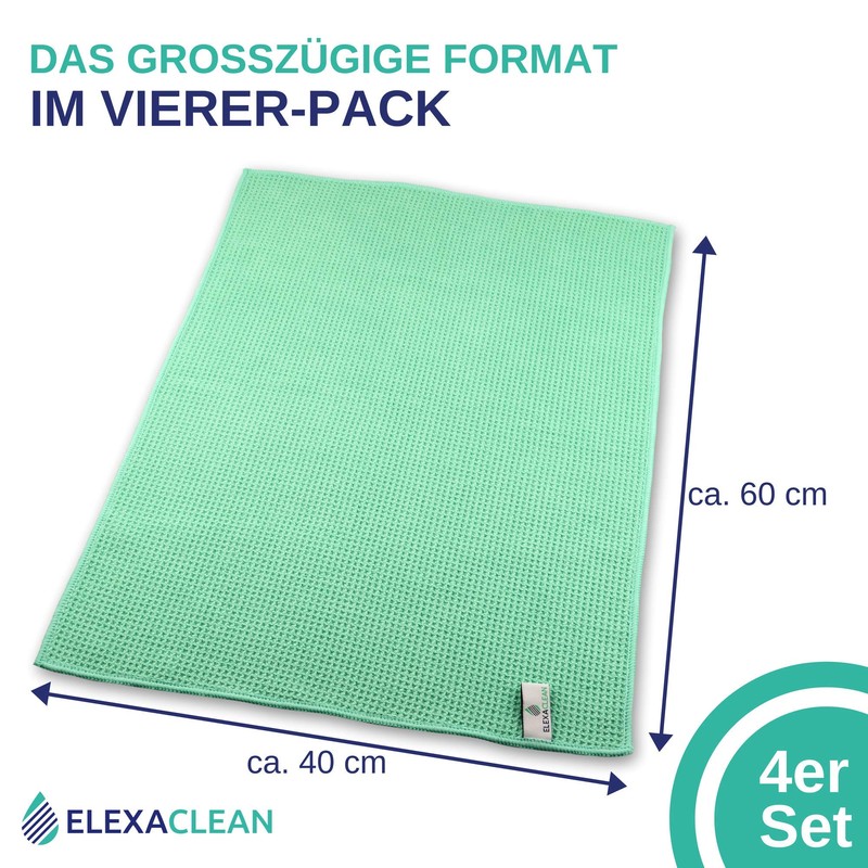 Elexaclean Microfibre Drying Cloth, Premium Waffle Cloth (60 x 40