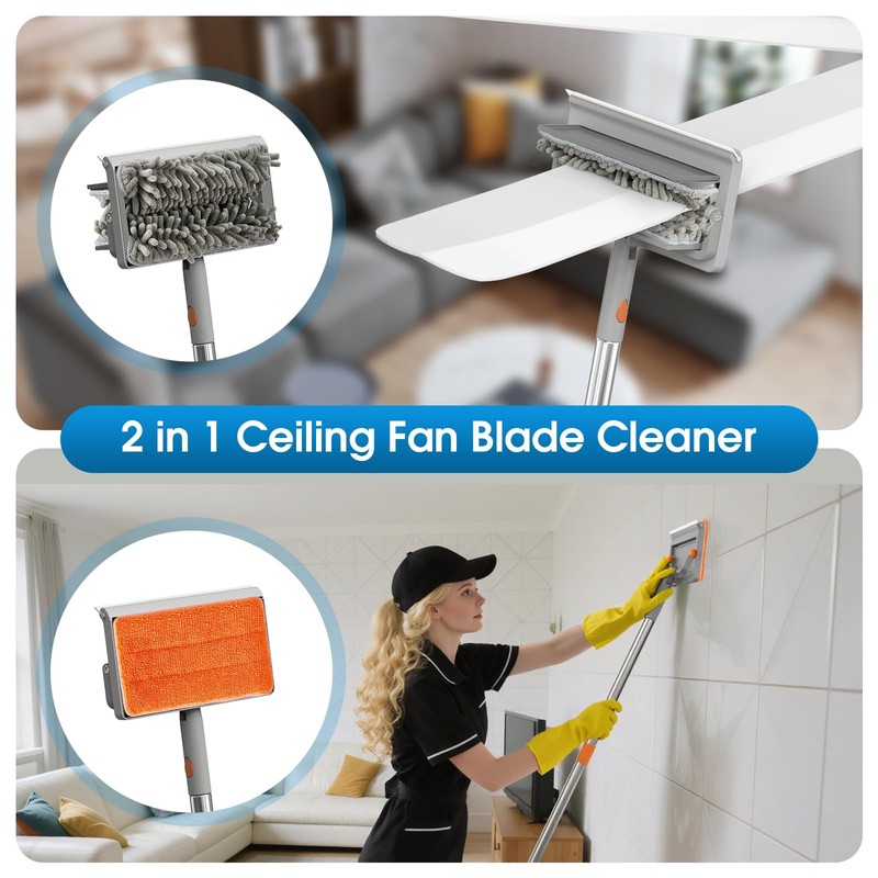 Elegoro Extendable Cleaner for Ceiling Fan and Baseboards Cleaner Tool-
