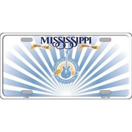 Mississippi State Background Metal License Plate