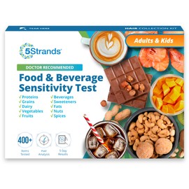 5Strands Food & Beverage Sensitivity Test, Hair Analysis Intolerance Test for Adults & Kids, 400+ Items Tested, at Home Food Intolerance Testing, Gut Health Check, Accurate Results In 5 Days