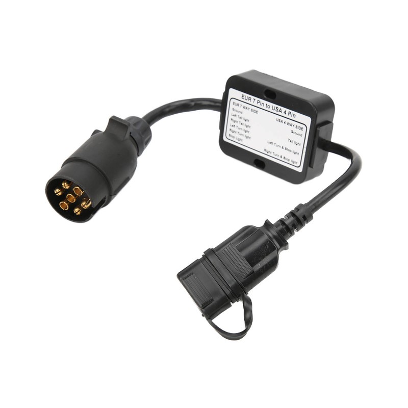 Trailer Connector European 7 Pin to American 4 Pin Taillight