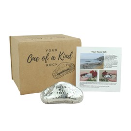 22nd Anniversary You Are My Rock Gift Idea - Solid Metal Heavy Polished Rock Gift for 22 Year Anniversary