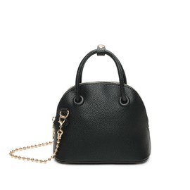 New Women Fashion Top Handle Stylish Dome Shoulder Bag with Chain Strap -BLACK
