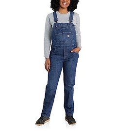 Carhartt Women's Rugged Flex® Relaxed Fit Denim Bib Overall, Arches, Medium Short