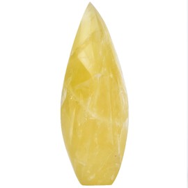 JIC Gem Natural Lemon Quartz Crystal Tower Spiral 4 Sides Healing Crystals Stone Point Energy Gemstone Home Decor 0.6-1.1 Lbs