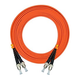 Jeirdus 10 Meters 33ft ST to ST Duplex 62.5/125 OM1 Multimode Fiber Optic Cable Jumper Optical Patch Cord ST-ST