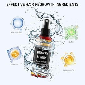 Hair Growth Serum Rosemary Oil for Men & Women, 60 ml | Hair Growth Care | Rosemary Oil | Biotin & Niacinamide | Lightweight & Non-Greasy | Scalp & Beard Care