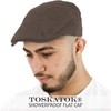 TOSKATOK Men's Showerproof Water Resistant Flat Cap, brown