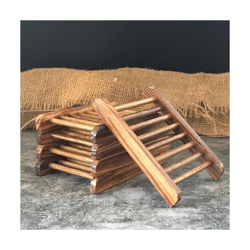 Bamboo Soap Dish Exfoliating Soap Bag Holder Set Included Bamboo