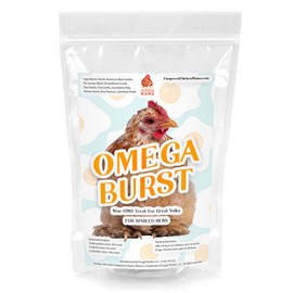 Pampered Chicken Mama Omega 3 with BSFL Chicken Feed Supplement & Duck Treat for Great Eggs - Omega Burst (4 pounds)