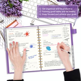 Planner 2024-2025, 2024-2025 Planner Weekly and Monthly, Jul.2024 - Jun.2025, AIMPEAK Planner with Tabs, Pocket, Pen Loop, Flexible Waterproof Cover, Twin-Wire Binding, Purple, 5.5" x 8.5"