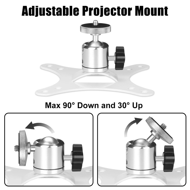 2-Be-Best Projector Mount Mini Projector Ceiling Mount Adjustable Bracket Swivel