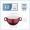LOVECASA Multi-Color 12 OZ Soup Bowls with Handles, Ceramic Small