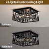 Farmhouse Flush Mount Ceiling Light,Deer Bear Rustic Kitchen Lighting Fixtures