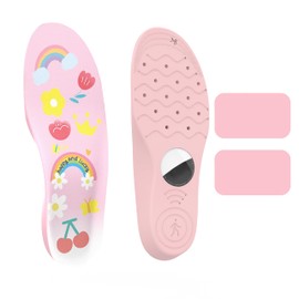 JIEYOUTA plantilla para zapatos, Inserciones para AirTag Holder para Niños y Ancianos, Estuche para AirTag para Rastrear Tus Pasos y Zapatos,Airtag Case (rosa-arcoíris, 215-230)