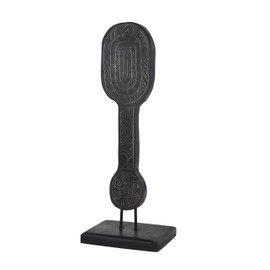 Deco 79 Black Wood Eclectic Sculpture, Paddle 28 x 10 x 7 Inches, Large