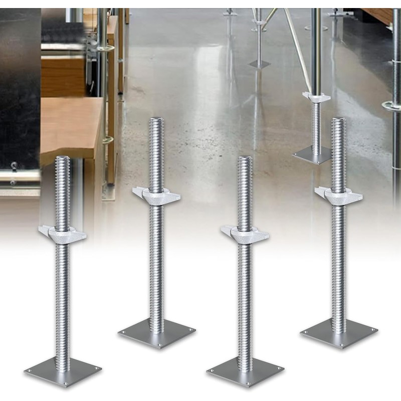 Noliven 4 Pack Screw Scaffolding Jack, 24" Adjustable Scaffold Leveling