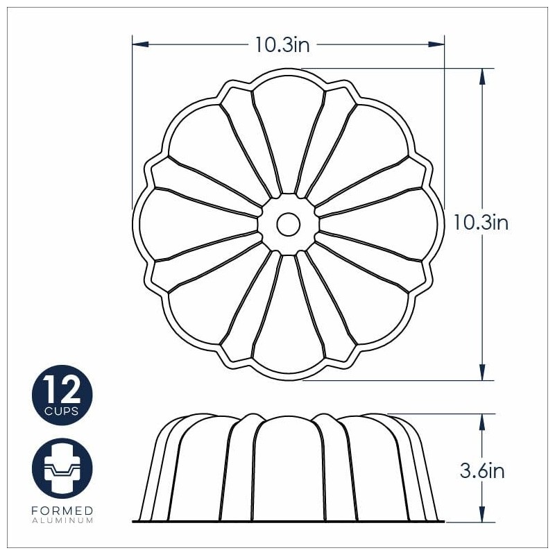 Nordic Ware Formed Bundt, 12 Cup, Glacier White