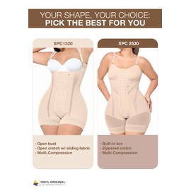 MARIAE XPC2530 Colombian Faja High Compression Full Body Shaper Shapewear Tummy Control Fajas Colombianas Reductoras y Moldeadoras Beige S