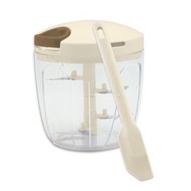 Bunbun Chopper Spatula Set, Chopper, Washable Lid (Bunbun Chopper 5S, Enhanced Edition, Spatula Set (Cream))