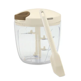 Bunbun Chopper Spatula Set, Chopper, Washable Lid (Bunbun Chopper 5S, Enhanced Edition, Spatula Set (Cream))