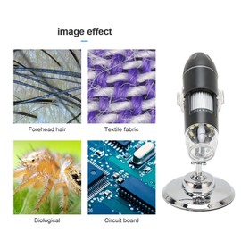 USB Digital Microscope, 50X‑1600X Magnification, Portable Handheld Microscopes with Adjustable Stand, 8 LED HD Endoscope Camera, for Android