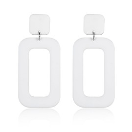 70s Earrings for Women Retro Earrings Acrylic White Earrings for Women Dangle Disco Earrings 70s Jewelry Groovy Earrings 70s Accessories (style 4)