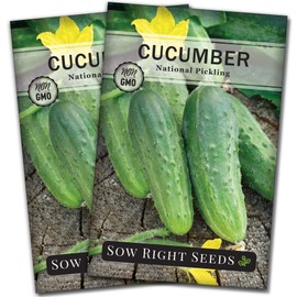 Sow Right Seeds - National Pickling Cucumber Seeds for Planting - Non-GMO Heirloom Packet with Instructions to Plant and Grow a Home Vegetable Garden - Famous Variety for Homemade Pickles (2)