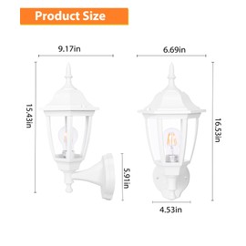 FUDESY Outdoor Wall Lantern, Exterior Waterproof Wall Sconce Light Fixture, White Front Porch Light Wall Mount for Garage, Patio, Yard, FDS2542EW (Bulb Included)