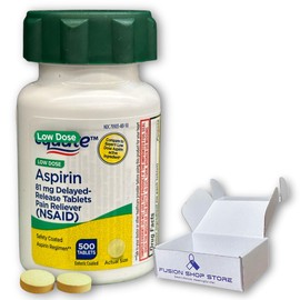 Equate 81mg Delayed Release- Tablets Low Dose, 500ct (Pack of 1), Boxed by Fusion Shop Store