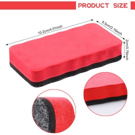 2PCS White Board Eraser,Mini Dry Eraser with Thick Felt Pad Dry Erase White Board Chalkboard Eraser,Dry Erase RubberCleaner Board for Classroom Home Office(red,Blue)