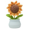 caiyjhao CrochetWoven with Wool Sunflower potted plant, Artificial Flowers, Used