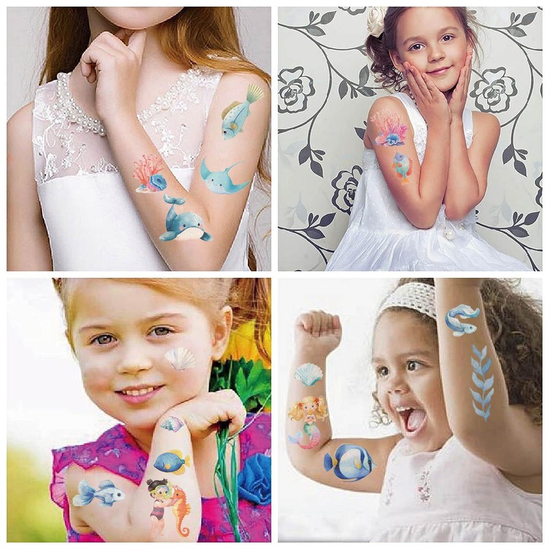 10sheets Ocean Animal Temporary Tattoos for Teens Boys Girls