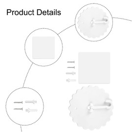 Siliget 2 Set Mosquito Net Hooks, Ceiling Hooks Bed Canopy Hooks with Base Screws, Super Glue Dome Mosquito Net Hooks Nail-Free Bed Accessories for Home