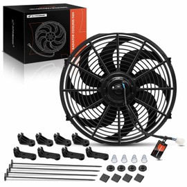 A-Premium 14'' 14 inch Slim Fan Pull Universal Electric Radiator Cooling Fan Assembly, 12V 90W with Mount Kit