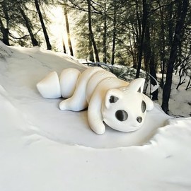 Articulated Toy 3D Printed Toy Figur Fidget Toy for Autism ADHD - 3D Printed Gift Fidget Toy for Kids (Arctic Fox)