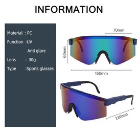 BECILES Sunglasses Cycling Glasses Men Women Sports Glasses Cycling Glasses Protective Glasses Sunglasses Anti-UV for Outdoor Activities such as Cycling Running Climbing Driving Fishing Golf Ski