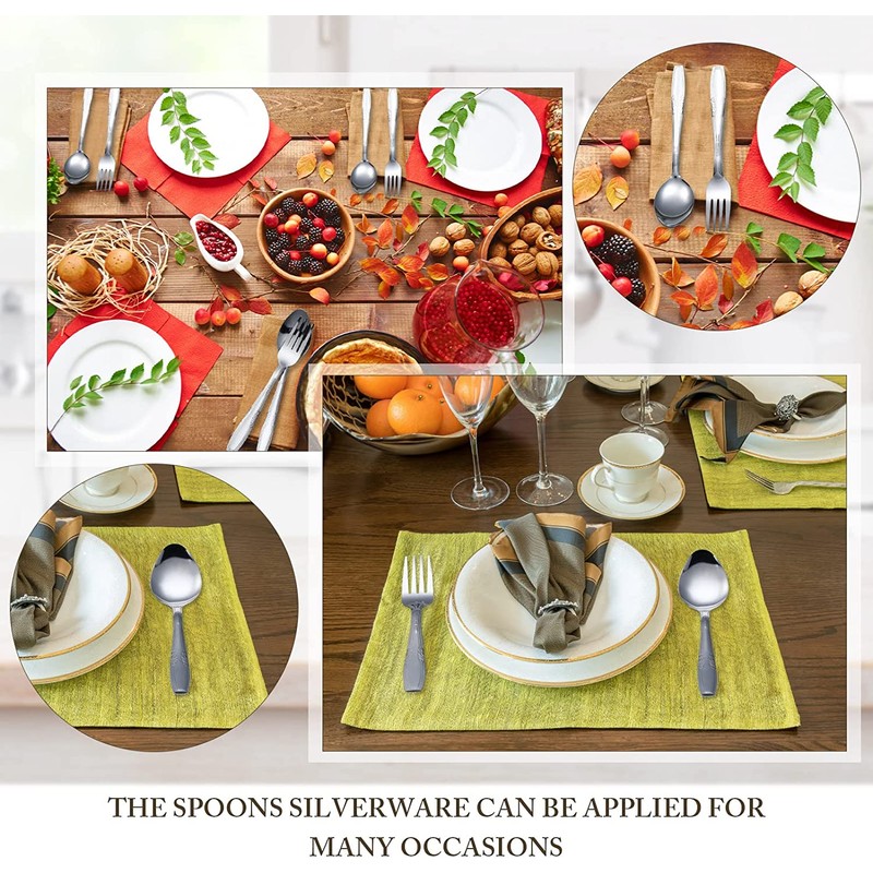 Nuogo 100 Pieces Forks and Spoons Silverware Set Stainless Steel