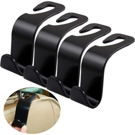 Car Storage Hooks 4 Pieces, Car Plastic Hooks Back Seat Headrest Hook Storage Hooks for Car Seat Back Seat Hook Headrest Hanger Handbag Holder Bag Hook